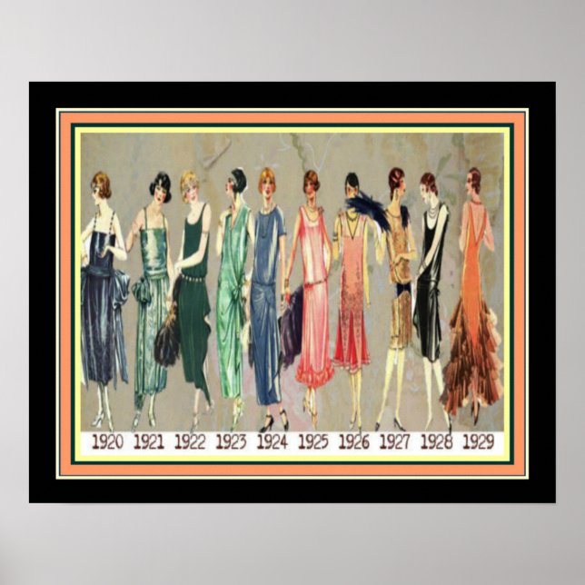 Deco Roaring Twenties Fashion Timeline 16 x20 Poster (Front)