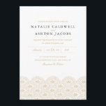 Deco Seigaiha Wedding Invitation<br><div class="desc">Elegant gold and white vintage inspired wedding design by Shelby Allison. View the Deco Seigaiha Collection to view matching items with this design including invitations,  rsvp cards,  stickers and more.</div>