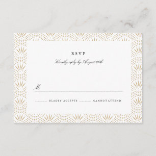 Deco Seigaiha Wedding RSVP Card