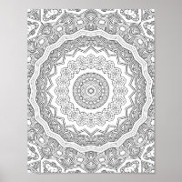 Deco Sunburst Rings Colouring Page Pattern Design