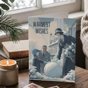 Deco Yuletide   First Snowfall Classic Christmas Holiday Card