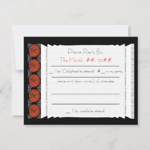 Decofied Roses (Reply Card) RSVP Card