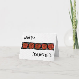 Decofied Roses (Thank You From Both) Thank You Card