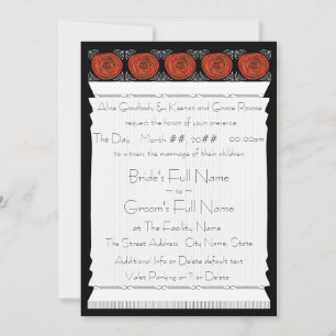 Decofied Roses (The Wedding Ceremony) Invitation