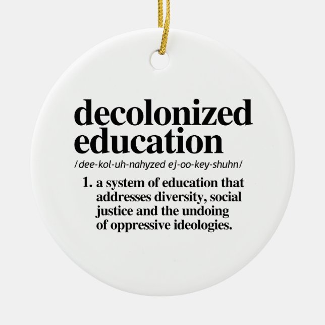 Decolonised Education Definition Ceramic Tree Decoration (Front)