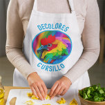 DeColores Cursillo Colorful Rooster Vivid Rainbow  Apron<br><div class="desc">Celebrate your Cursillo journey with this vibrant "DeColores" rooster t-shirt, bursting with the colors of faith, renewal, and Christian community. This eye-catching artwork features a beautifully detailed rainbow rooster, framed by a bold blue circle with the words "DeColores" and "Cursillo" in matching lettering. Perfect for Cursillistas who want to share...</div>