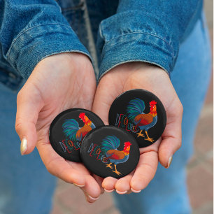 DeColores Cursillo Colourful Rooster 3 Cm Round Badge