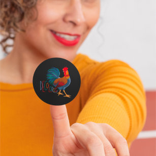 DeColores Cursillo Colourful Rooster Classic Round Sticker