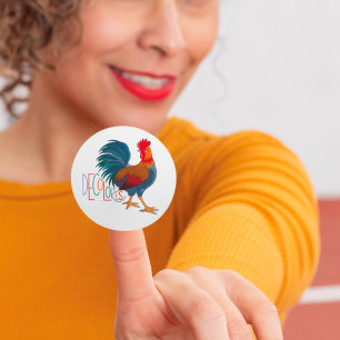 DeColores Cursillo Colourful Rooster Classic Round Sticker