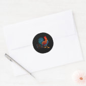 DeColores Cursillo Colourful Rooster Classic Round Sticker (Envelope)