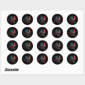 DeColores Cursillo Colourful Rooster Classic Round Sticker (Sheet)