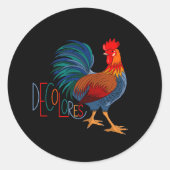 DeColores Cursillo Colourful Rooster Classic Round Sticker (Front)