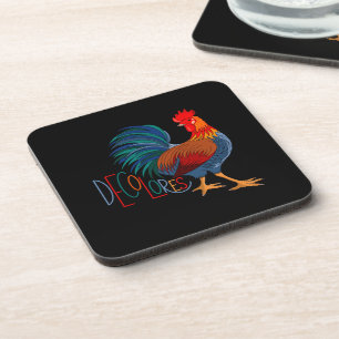 DeColores Cursillo Colourful Rooster Coaster