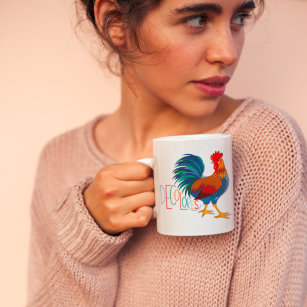 DeColores Cursillo Colourful Rooster Coffee Mug