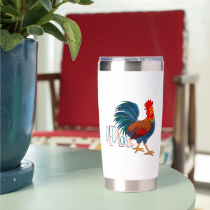 DeColores Cursillo Colourful Rooster Custom Name Insulated Tumbler