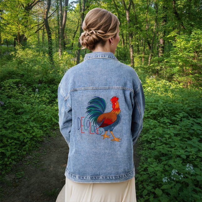 DeColores Cursillo Colourful Rooster Denim Jacket (Creator Uploaded)