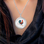 DeColores Cursillo Colourful Rooster Silver Plated Necklace<br><div class="desc">De Colores is a traditional Spanish folk song, widely used as a song in the Roman Catholic Cursillo movement. What a lovely gift of faith for you, a friend, or even a priest. The hand drawn colourful Rooster in colours of blue, red and orange and green is a stunner. Hand...</div>