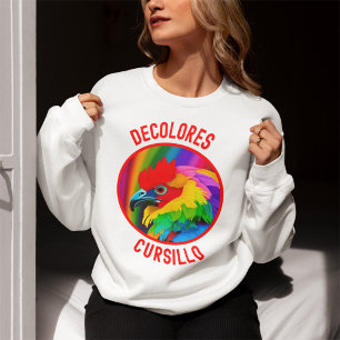 DeColores Cursillo Colourful Rooster Vivid Rainbow Sweatshirt
