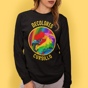 DeColores Cursillo Colourful Rooster Vivid Rainbow T-Shirt
