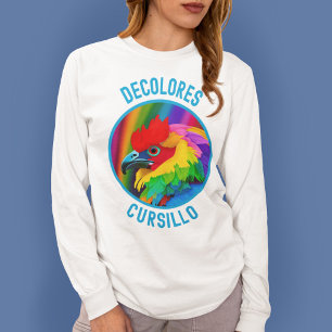 DeColores Cursillo Colourful Rooster Vivid Rainbow T-Shirt