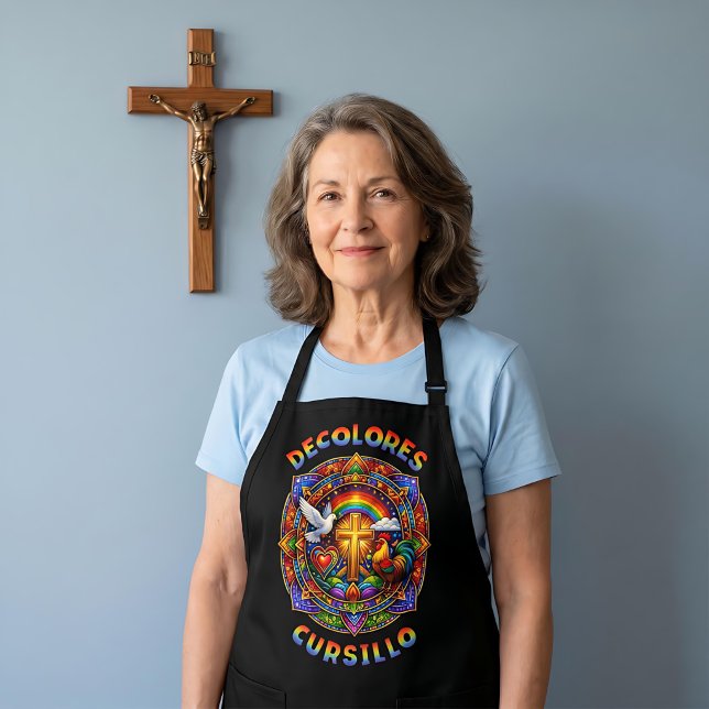 DeColores Cursillo Cross Dove Rooster Mandala Apron (Creator Uploaded)