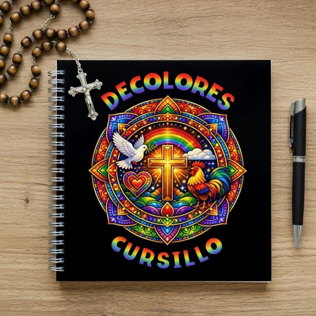 DeColores Cursillo Cross Dove Rooster Mandala Notebook (Creator Uploaded)