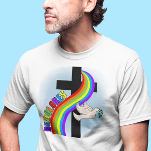 DeColores Cursillo Rainbow With Cross and Peace Do T-Shirt