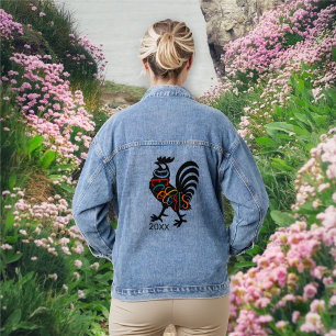 DeColores Cursillo Rooster Black Silhouette  Denim Jacket