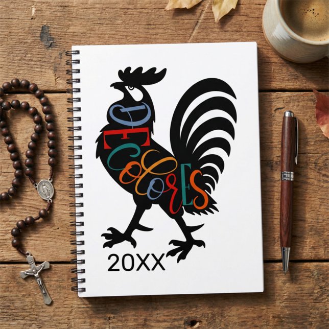 DeColores Cursillo Rooster Black Silhouette  Notebook (Creator Uploaded)