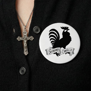 DeColores Cursillo Rooster Silhouette with Banner 10 Cm Round Badge