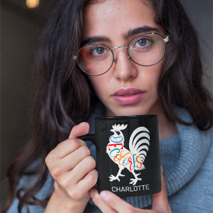 DeColores Cursillo Rooster White Silhouette  Coffee Mug