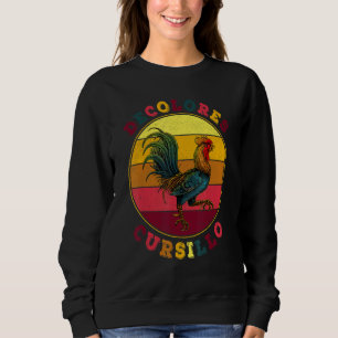 DeColores Cursillo Rooster with Distressed Backgro Sweatshirt