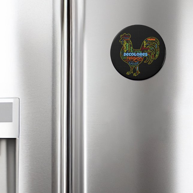 DeColores Cursillo Rooster Word Cloud  Magnet (Creator Uploaded)