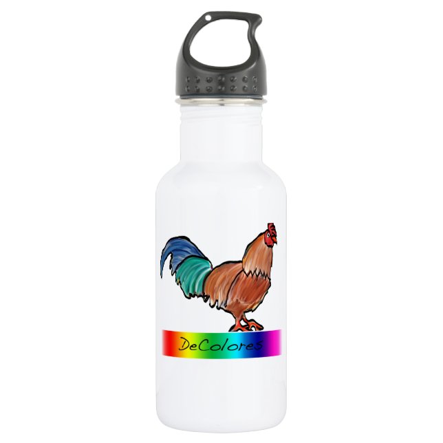 DeColores Rooster 532 Ml Water Bottle (Front)