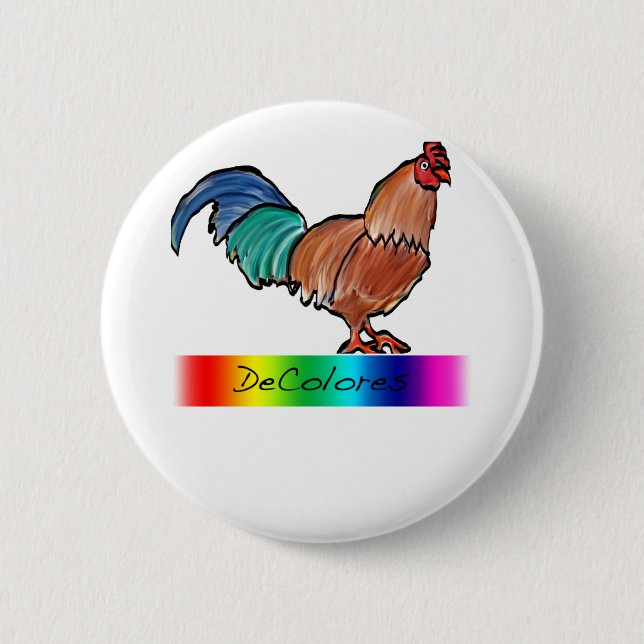 DeColores Rooster 6 Cm Round Badge (Front)