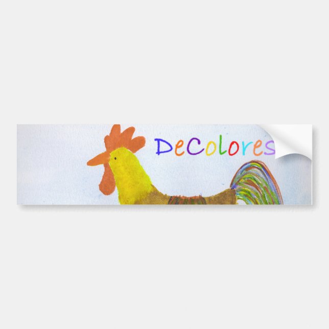 DeColores Rooster Bumper Sticker (Front)