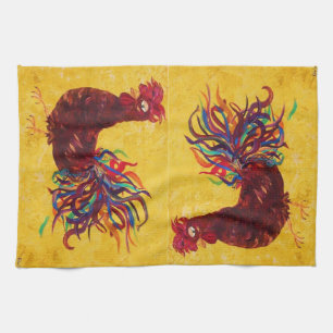 DeColores Rooster Tea Towel