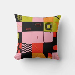 Deconstructed postmodern inspired artwork of abstr cushion