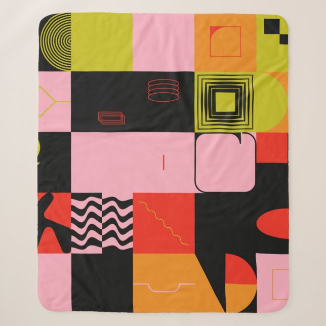 Deconstructed postmodern inspired artwork of abstr sherpa blanket (Front)