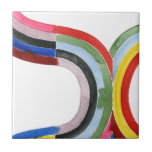 Deconstructed Rainbow - Horizontal Tile<br><div class="desc">Deconstructed Rainbow V by Grace Popp. Features strips of different colours and lengths that form a loose rainbow shape. | 141009GG</div>