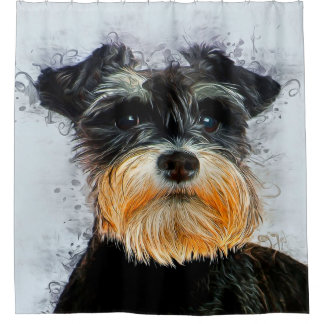 Décor Banket | Dog Lover | Cute Schnauzer  Shower Curtain