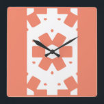 Decor Flower Geometrical Square Wall Clock<br><div class="desc">Decorative</div>