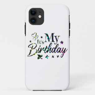 decor it's my birthday with rainbow circles text Case-Mate iPhone case