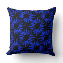 Decor Pillow Modern Neon Blue Black Colourful