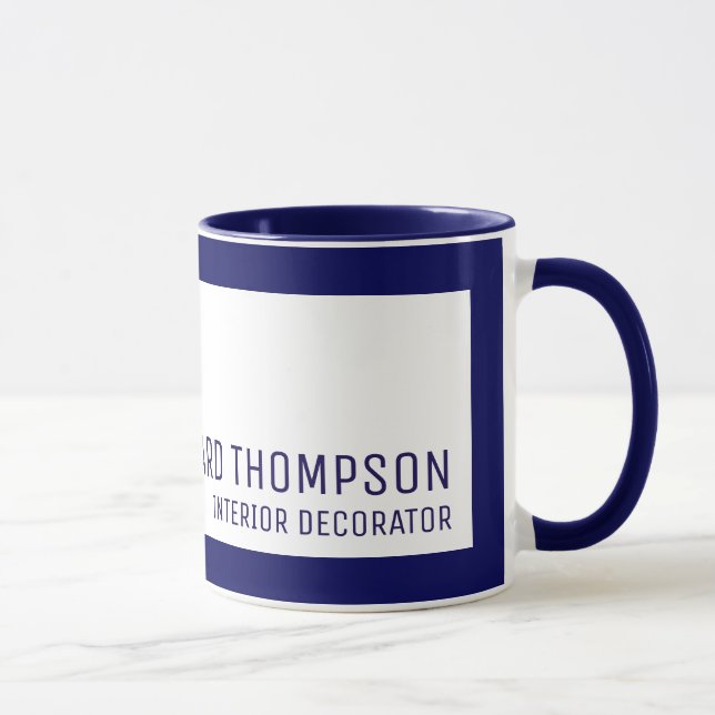 decor professional coffee-mug with blue border mug (Right)