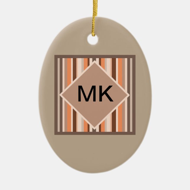 Decor Stripes Ceramic Tree Decoration (Front)