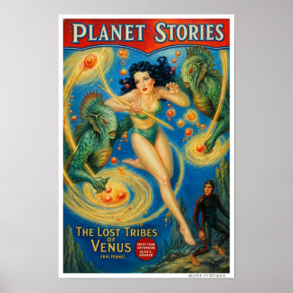 DECOR: VINTAGE SCI-FI MAG COVER POSTER