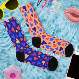 Decora Harajuku Kawaii Heart Mismatch J-Fashion Socks