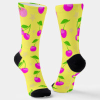 Decora Kei Rainbow Cherry Pattern Yellow