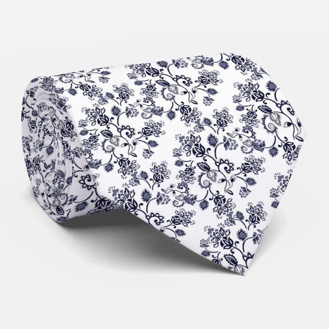 decorada gris azulado  tie (Rolled)